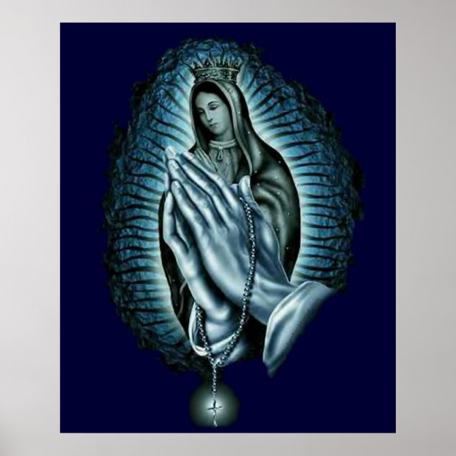 Impresión de Virgen María bendecida oración púrpur (Frente)