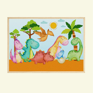 Impresión de vivero de dinosaurios Póster de habit