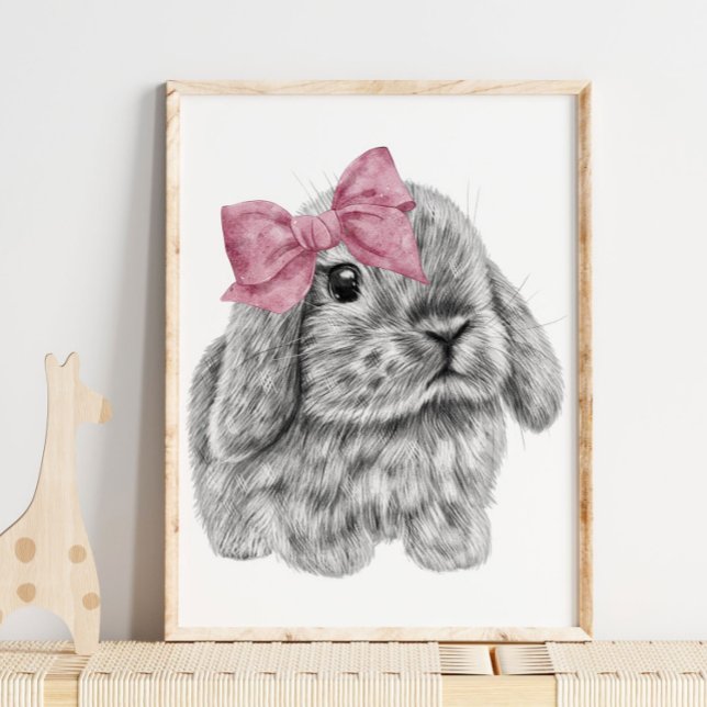 Impresión de vivero de lazo rosa de Bunny | Impres (Subido por el creador)