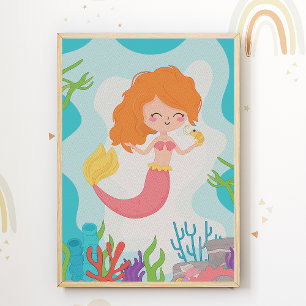 Impresión de vivero de sirena Póster de habitación