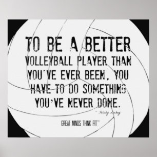 Impresión de voleibol motivacional 007 en blanco y