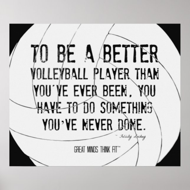 Impresión de voleibol motivacional 007 en blanco y (Frente)