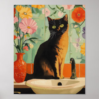 Impresión de Whiskers y Wildflowers | Gato raro