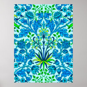 Impresión de William Morris Hyacinth, azul cerulea