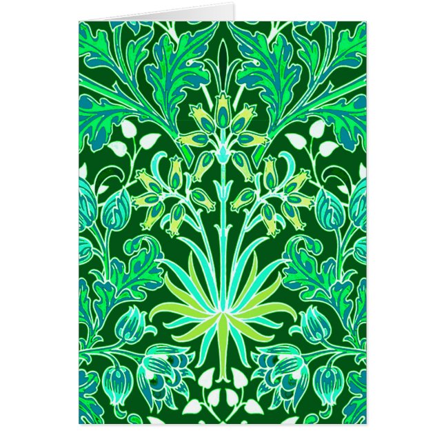 Impresión de William Morris Hyacinth, verde esmera (Frente)