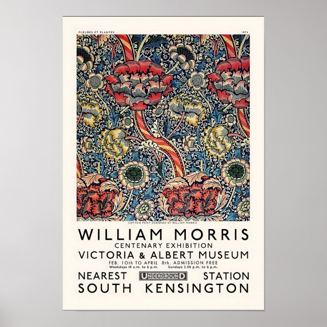 Impresión de WILLIAM MORRIS, Museo Victoria and Al (Frente)