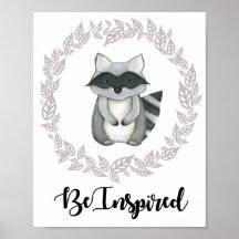 Impresión de Woodland Raccoon