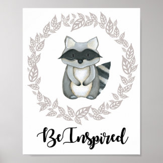 Impresión de Woodland Raccoon