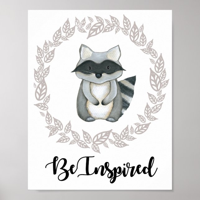 Impresión de Woodland Raccoon (Frente)
