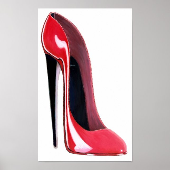 Impresión de zapatos Black Heel Red Stiletto (Frente)