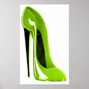 Impresión de zapatos Lime Green Stiletto