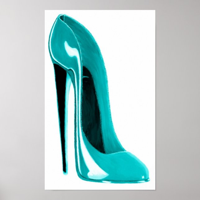 Impresión de zapatos turquesa Stiletto (Frente)