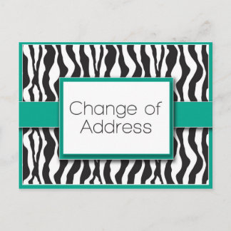Impresión de zebra esmeralda cambio de postales de