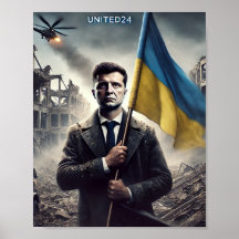 Impresión de Zelenskyy Ukraine Flag Poster