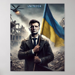 Impresión de Zelenskyy Ukraine Flag Poster