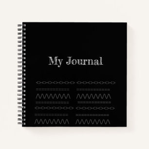 Impresión decorativa en cuaderno de espiral negra