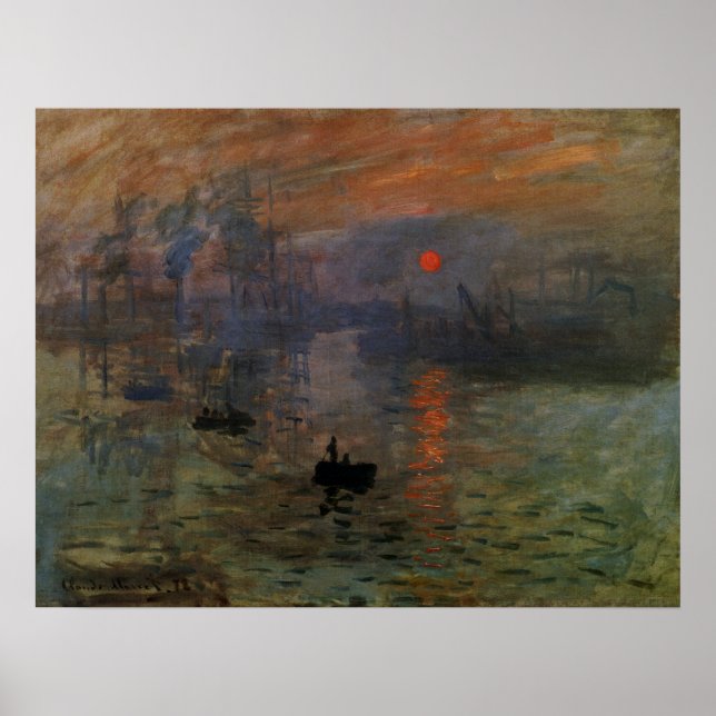 Impresión del amanecer por Claude Monet, arte vint (Frente)
