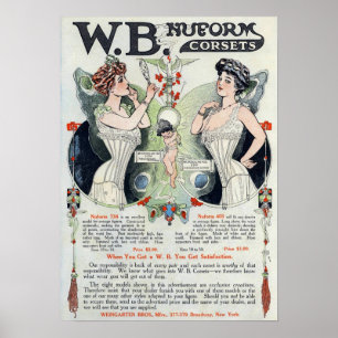 Impresión del anuncio del corsé del vintage