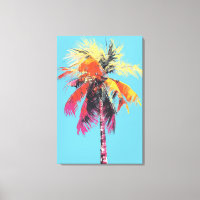 Impresión del árbol de coco con fondo del cielo