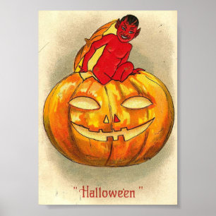Impresión del arte de Halloween del vintage del