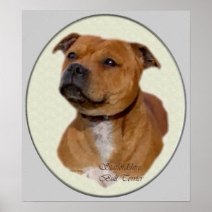 Impresión del arte de Staffordshire bull terrier