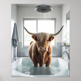 Impresión del arte del baño de la vaca de Escocia
