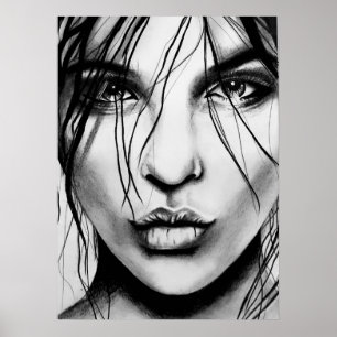 Impresión del arte del dibujo del retrato