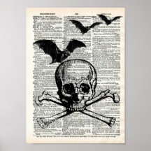 Impresión del arte del diccionario de Halloween pa