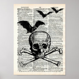 Impresión del arte del diccionario de Halloween pa