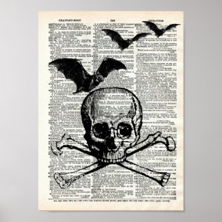 Impresión del arte del diccionario de Halloween pa