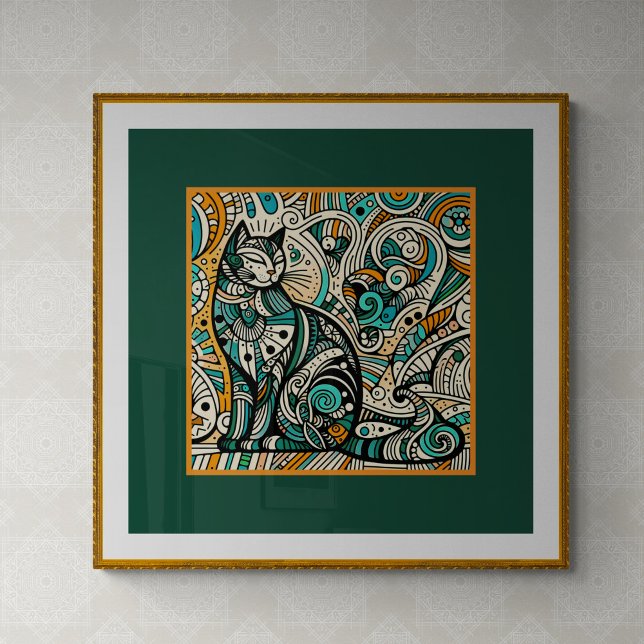 Impresión del arte del gato místico boho (Subido por el creador)