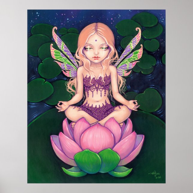 Impresión del arte del hada de yoga de Lotus Fairy (Frente)