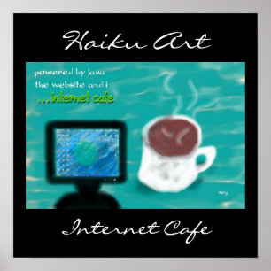 Impresión del arte del Haiku del café de Internet