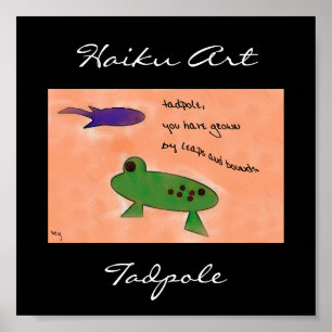 Impresión del arte del Haiku del Tadpole