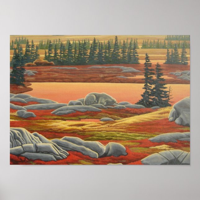 Impresión del arte del oso de pintura paisajística (Frente)
