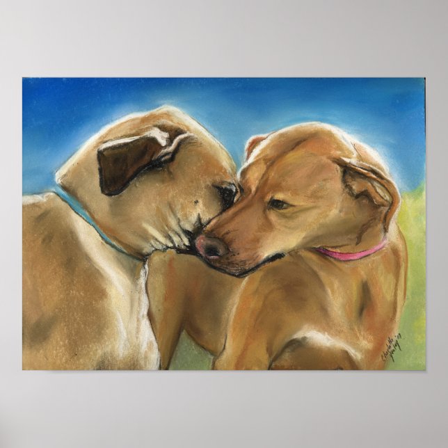 Impresión del arte del perro con Rigeback Rodesia (Frente)