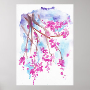 Impresión del arte del watercolour de la flor de