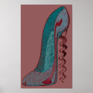 impresión del arte del zapato del estilete del