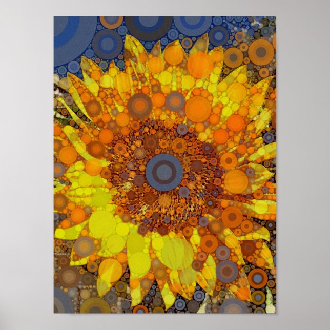 Impresión del arte digital del circulo de girasol  (Frente)
