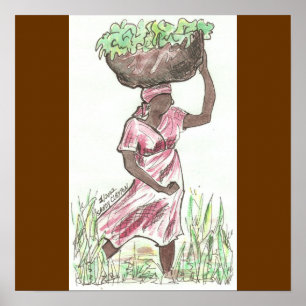 Impresión del Bello Artes en lona/mujer haitiana