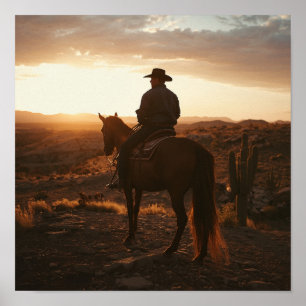 Impresión del desierto de la hora dorada - Jinete