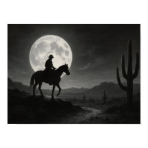 Impresión del desierto de luna llena - Noche plate