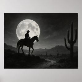 Impresión del desierto de luna llena - Noche plate