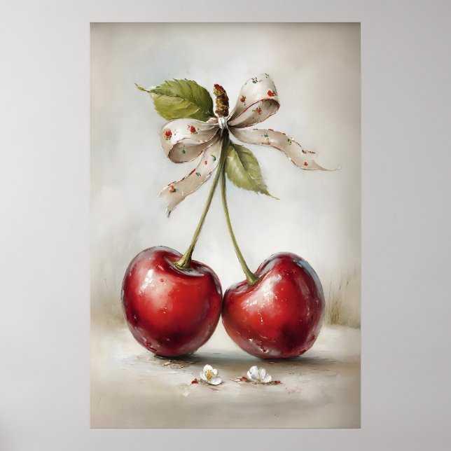 Impresión del día de San Valentín de cerezas, arte (Frente)