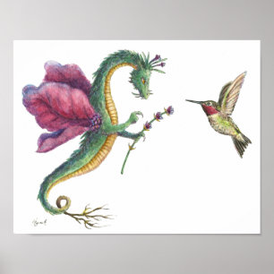 Impresión del dragón y del colibrí