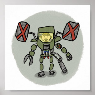 Impresión del estilo de libro de historietas Mech 