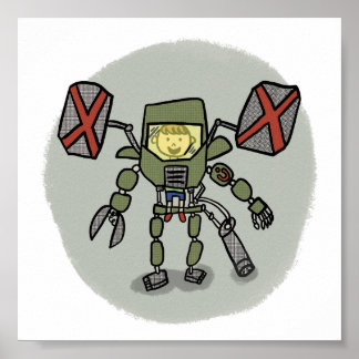 Impresión del estilo de libro de historietas Mech 