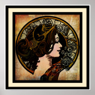 Impresión del estilo de Nouveau Mucha del arte