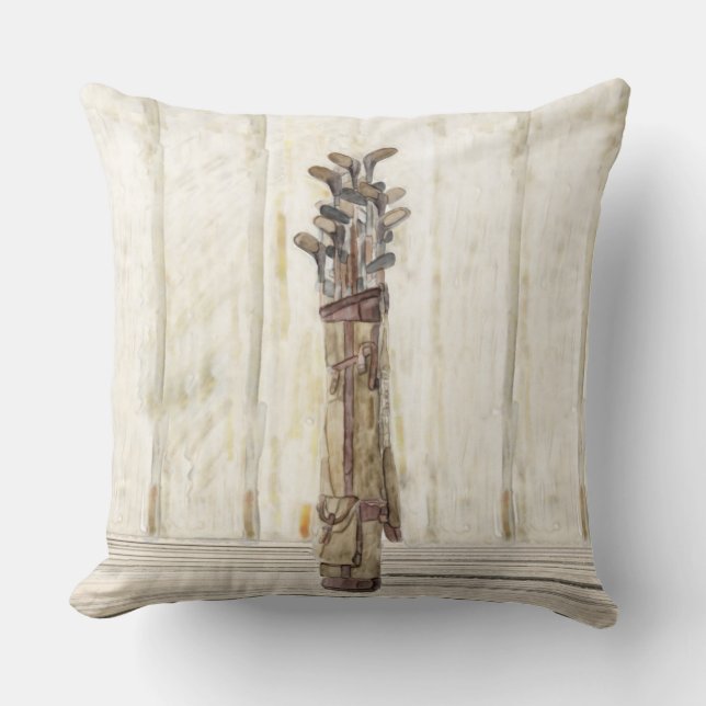 Impresión del golf de la acuarela, Cojín (Anverso)