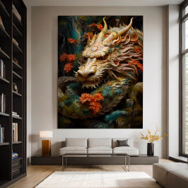 Impresión del Ilustracion del dragón oriental míst